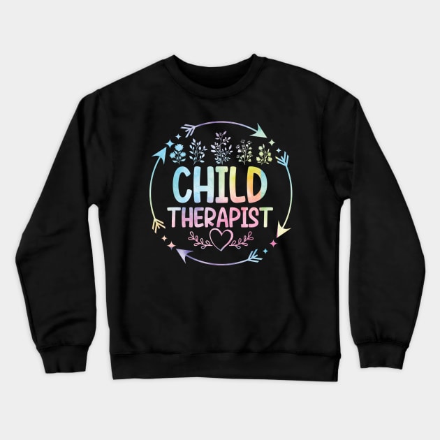 Child Therapist cute floral watercolor Crewneck Sweatshirt by ARTBYHM